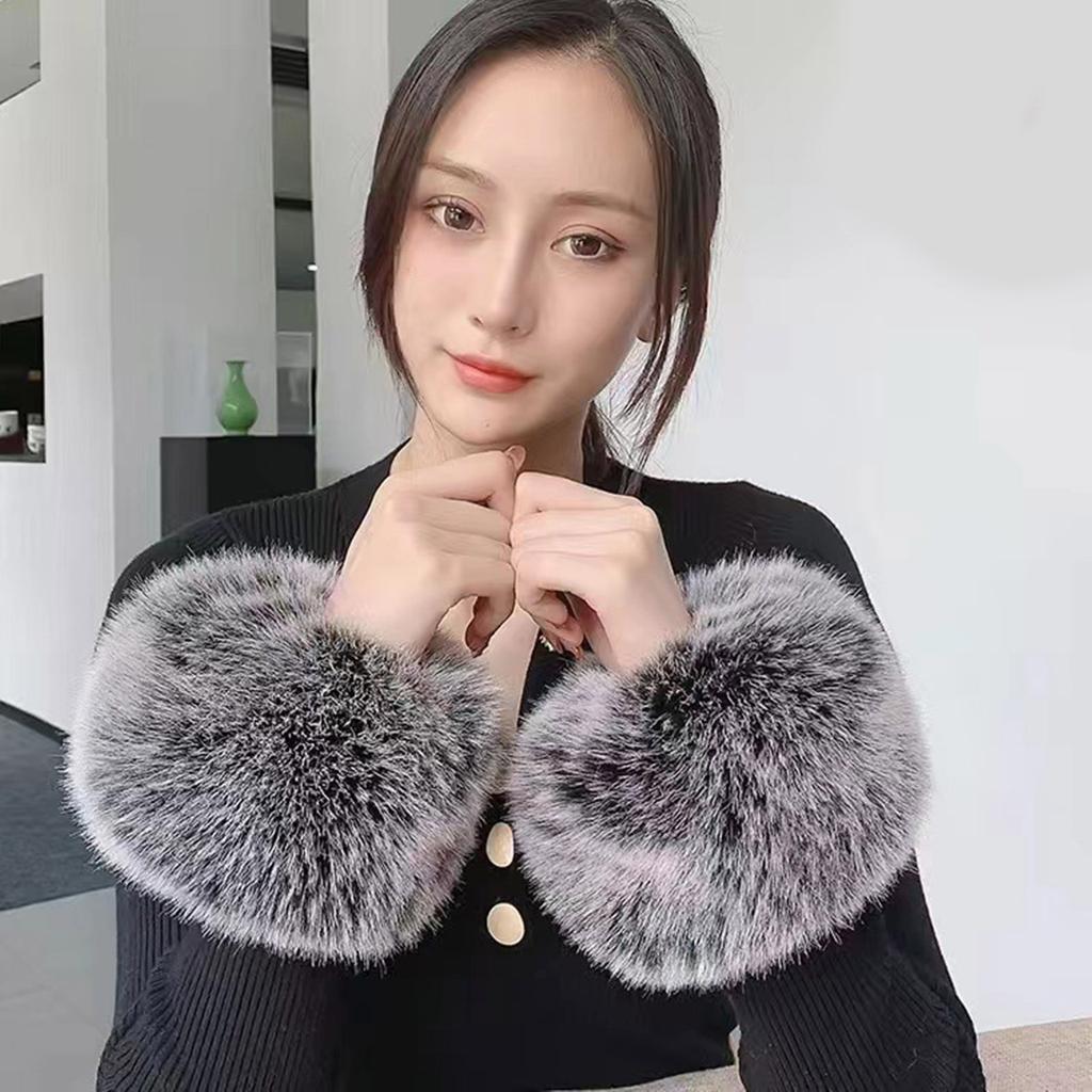 Мягкие пушистые нарукавники для модных женщин и модной молодежи, разноцветные пушистые манжеты в стиле Y2K