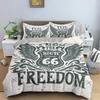 Home Living Luxury Route 66 Print 2/3 шт. Мягкий пододеяльник Наволочка Queen и King Size Детский комплект постельного белья Размеры EU/US/AU