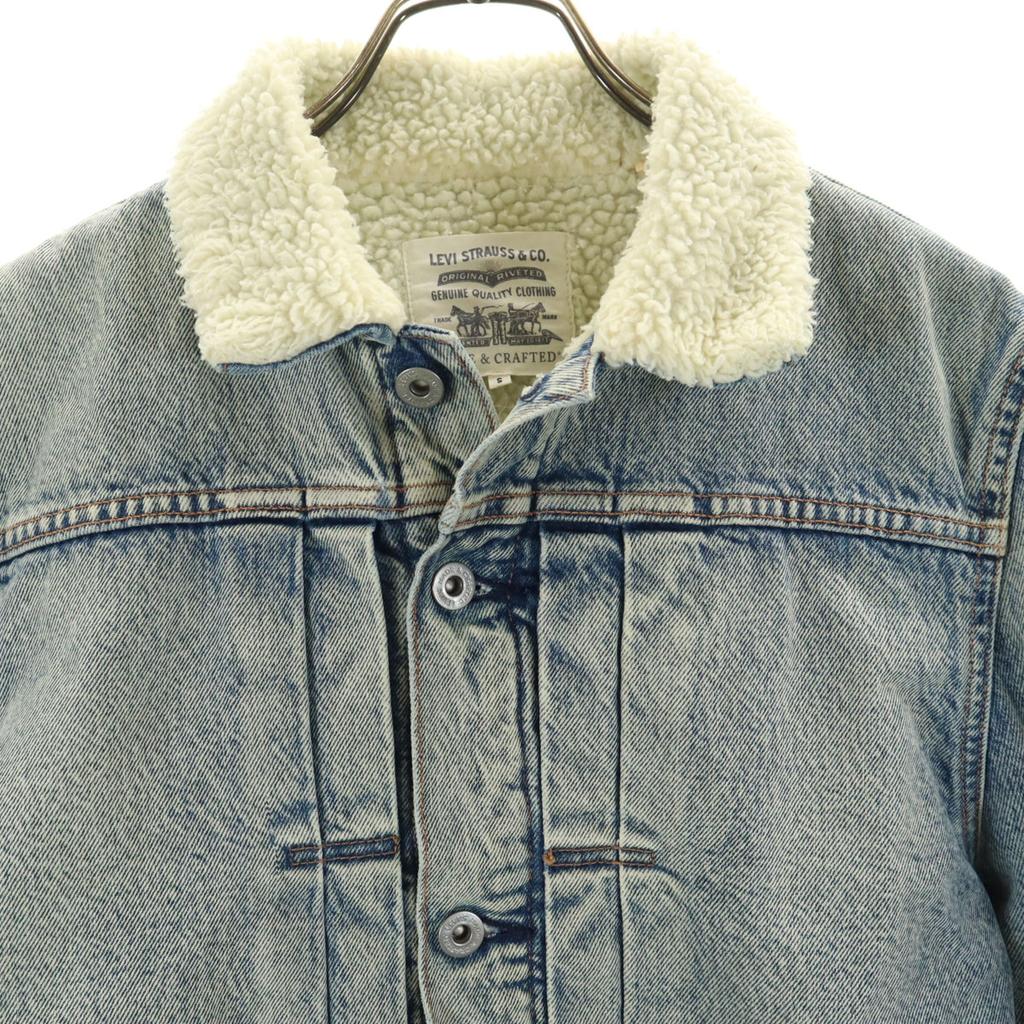 Levi's Джинсовая куртка S синяя джинсовая куртка с подкладкой из искусственного меха Мужская Б/у