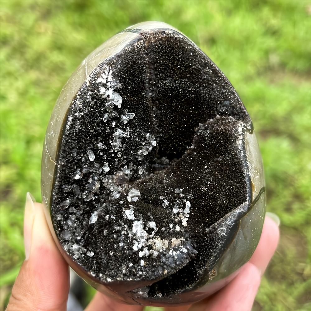 AA+ Dragon Seven-Layer Crystal Egg - Black and brown quartz containing mixed minerals, with a rough textured surface