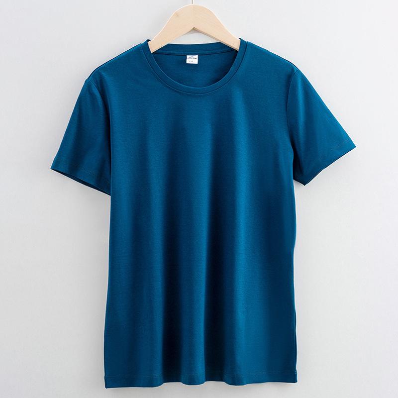 Новая 80 двухсторонняя мерсеризованная хлопковая мужская футболка белая синьцзянская хлопковая футболка с короткими рукавами мужская летняя повседневная футболка с круглым вырезом