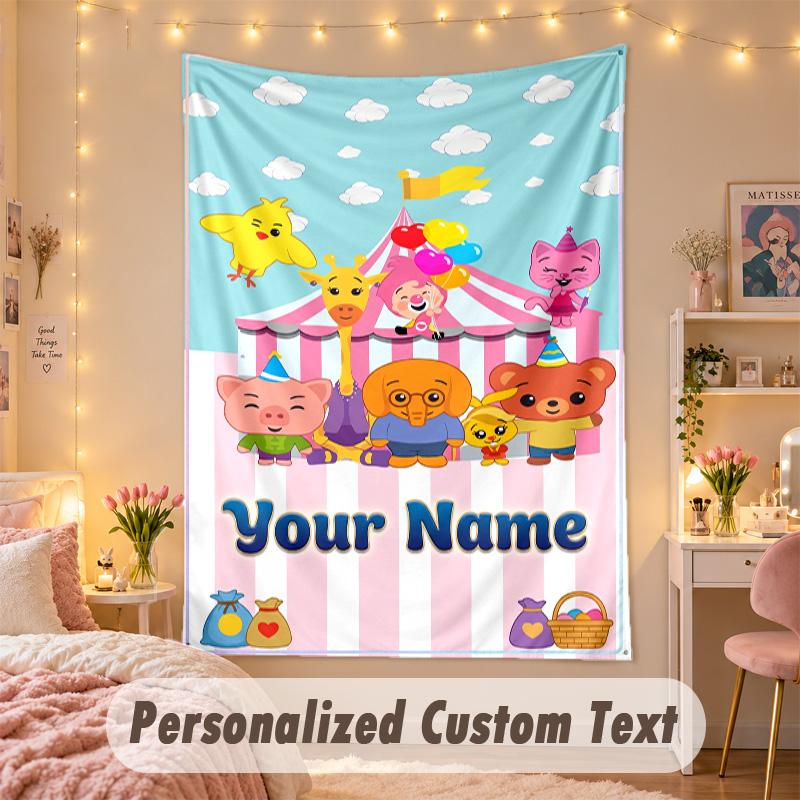 Custom Personalized Tapestry,El Payaso Plim Plim Print Custom Name Text Wall Art Hanging for Bedroom