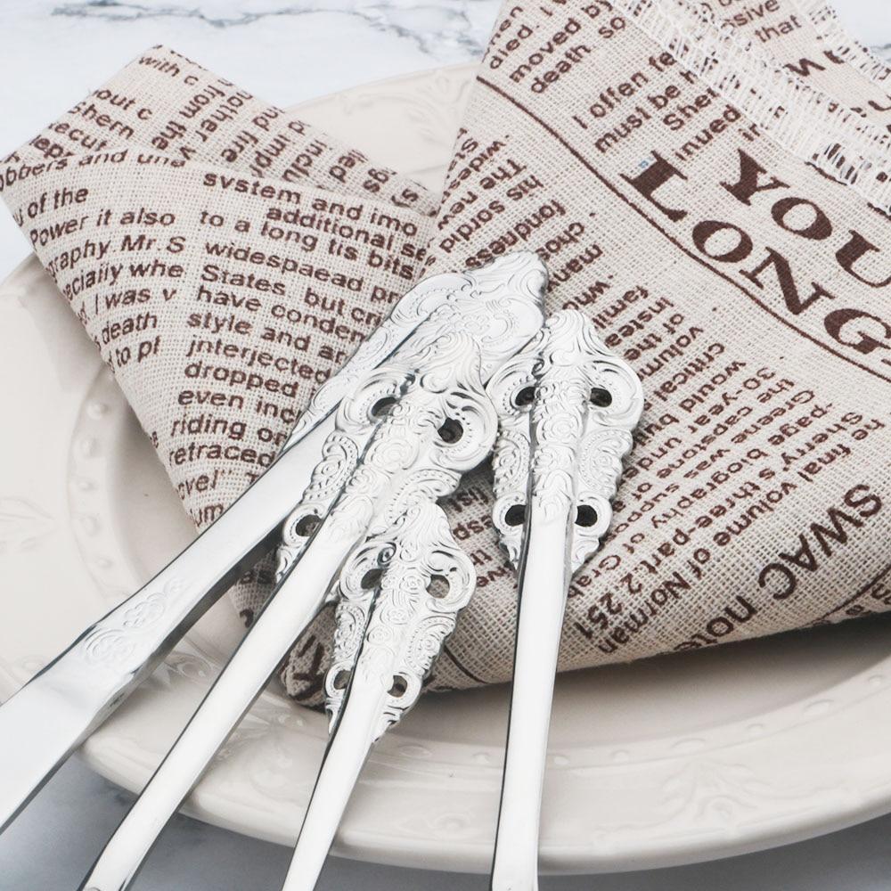 Золотой роскошный набор столовой посуды, винтажные столовые приборы в стиле вестерн, позолоченные столовые приборы из нержавеющей стали 304, набор ножей и вилок, кухонная посуда