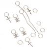 13pcs Cross Skull Dreadlocks Beads Metal Cuff Clips Hair Braid Tubes Mixed Hair Rings Set  Men
