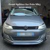 Front Bumper Splitter Lip 3Pcs for VW Polo MK5 6R Standard Pre‑Facelift 2010 2011 2012 2013 Tuning Body Kit Gloss Black UV Coat