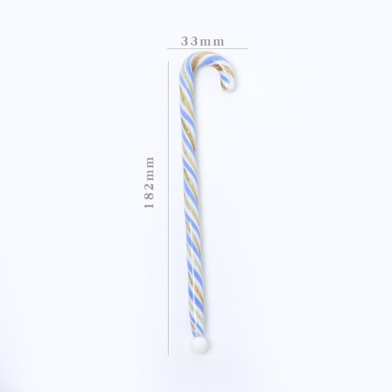 Creative Christmas Striped Glass Stir Sticks - Long Handle for Juice and Coffee