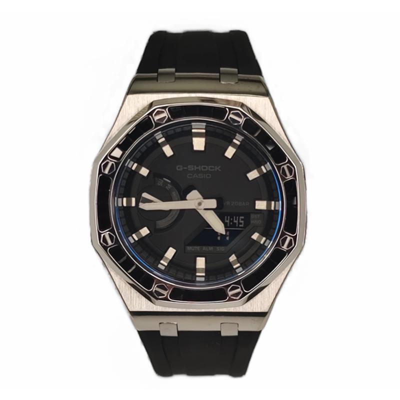 Casio Унисекс Часы с Жидкокристаллическим и Аналоговым Двойным Дисплеем Серия 44 мм Черные GA-2100-1A1(Watch3--)