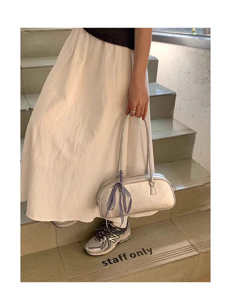 Серебряная сумка через плечо в стиле балета от корейской компании Niche 2024 года: Модная и универсальная сумка