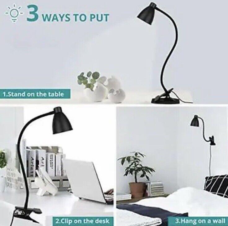 SB Гибкая светодиодная лампа для чтения, настольная лампа с зажимом, настольная ночная лампа для спальни, кабинета