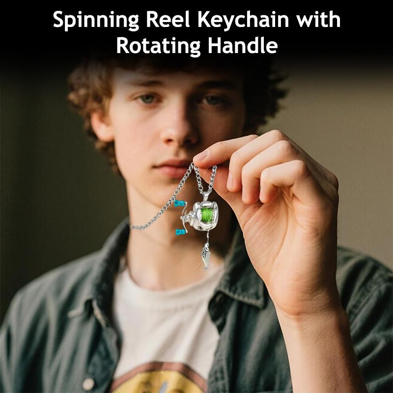 Миниатюрный кулон в виде рыболовной катушки, подвеска-брелок в виде вращающейся катушки, брелок для рюкзака, брелок для рыбаков.