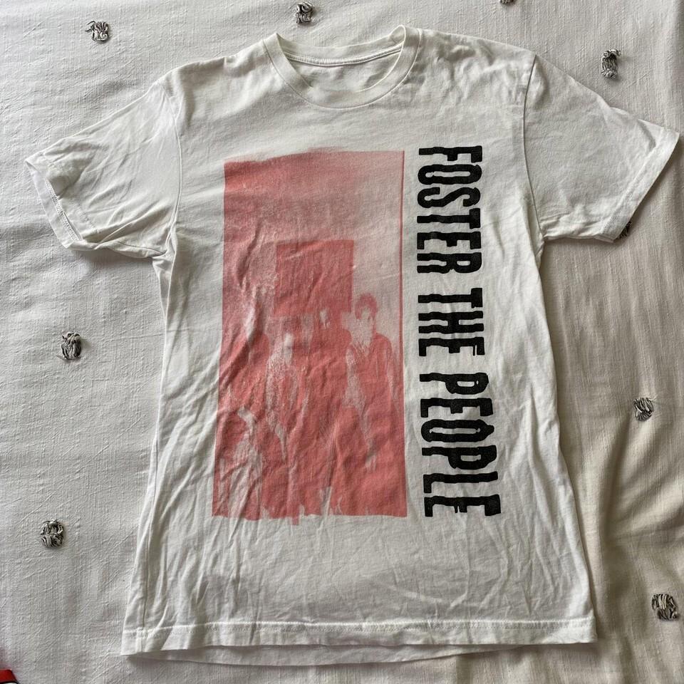 Винтажная футболка группы Foster the people с коротким рукавом, белая, все размеры, подарочная, QQ1577