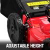 Самоходная газовая газонокосилка PowerSmart, 22 дюйма. Двигатель 170 куб. см OHV, высокие колеса, задний привод, 3 в 1, регулировка высоты, масло включено
