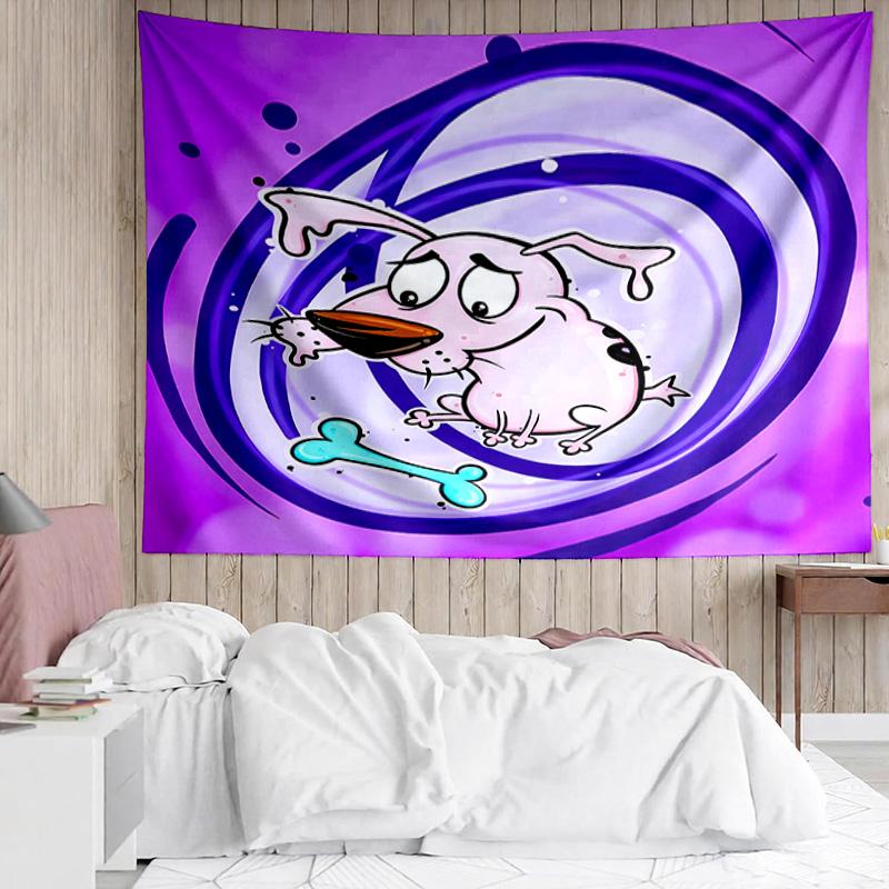 Courage the Cowardly Dog Tapestry for Bedroom Aesthetic Classroom Tapestries Wall Hanging for Living Room Dorm Office,Ideal Creative Gift