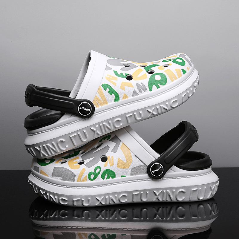 Тапочки для мальчиков, детские, лето 2025, новые сандалии для девочек, сумка, обувь с отверстием для головы, детская обувь, полые, садовая обувь