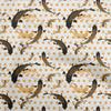 Cotton Flex Light Brown Fabric Asian Japanese Koi Fish Watercolor Quilting Supplies Print Sewing Fabric By The Yard 40 Inch