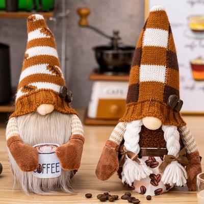 1/2 шт. Кофейный гном Украшение для кофейного бара, Ручная работа Шведский подарок Фермерский дом Плюшевый с мешком кофе Рождественское кухонное украшение
