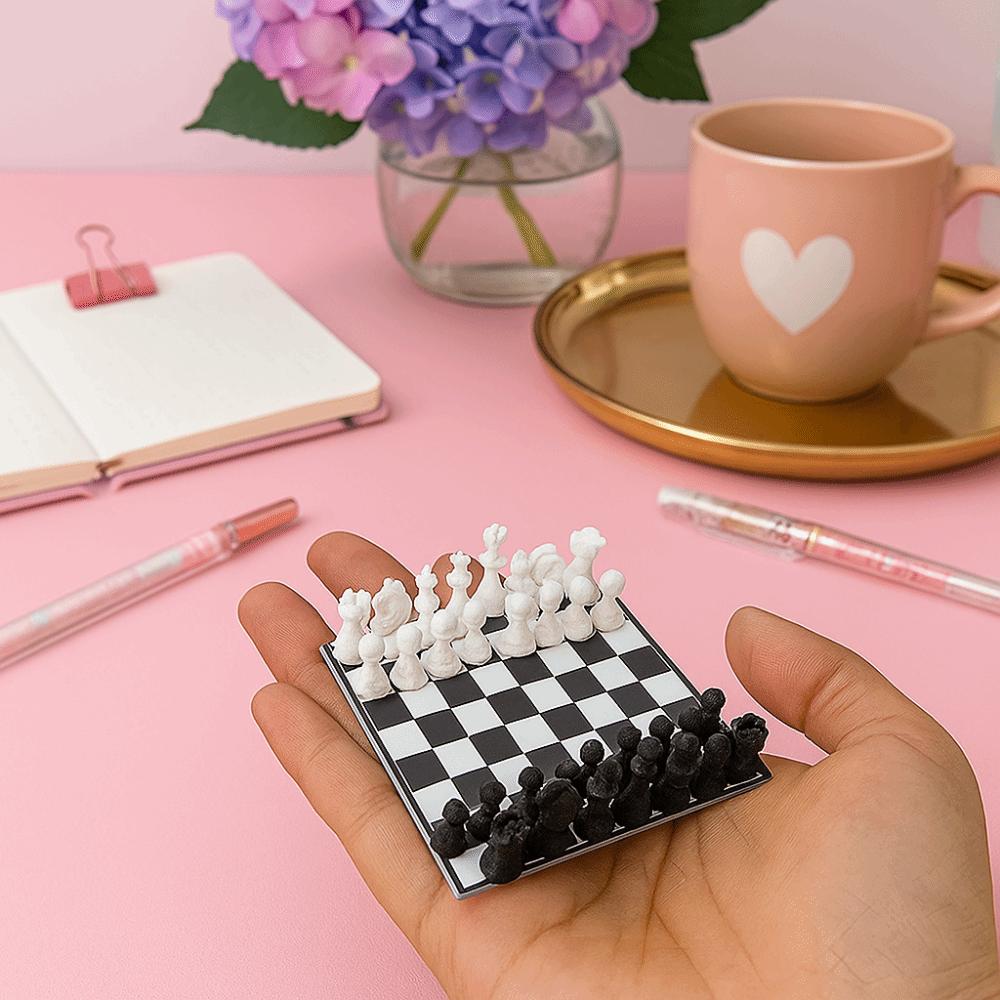 Ручная работа Международные шахматы Масштаб 1/12 Набор международных шахмат Миниатюрная коллекция