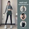 2024 Женский высококлассный набор для йоги и пилатеса из трех предметов: Куртка и спортивные брюки-двойка