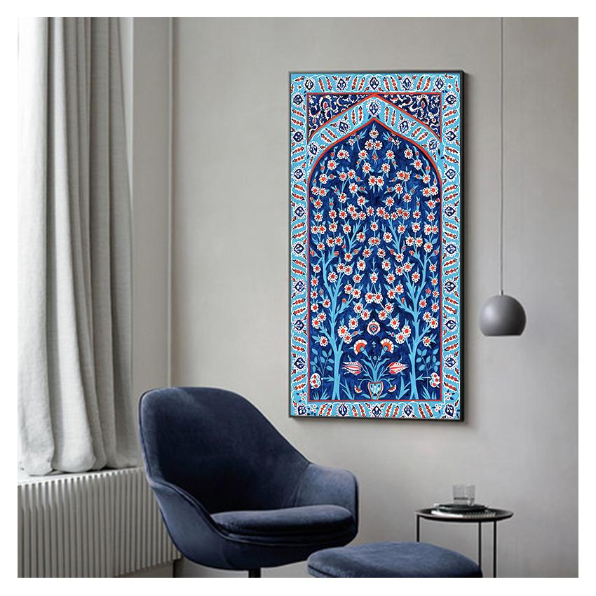 Картины с принтами, традиционные османские цветочные настенные художественные картины, холст, постер, домашний декор, турецкая плитка, Древо жизни, акварель