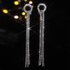 New Super Flash Claw Chain Long Tassel Earrings Senior Sense Of Temperament Diamond Earrings Female Earrings 1 Pair Of Earrings