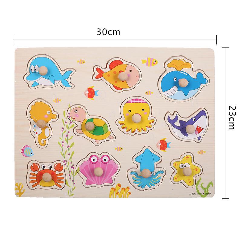 Детский Деревянный Пазл Игрушки Монтессори Мультяшное Животное Транспорт Ручные Доски Раннее Обучение Развивающая Игрушка для Детей TMZ