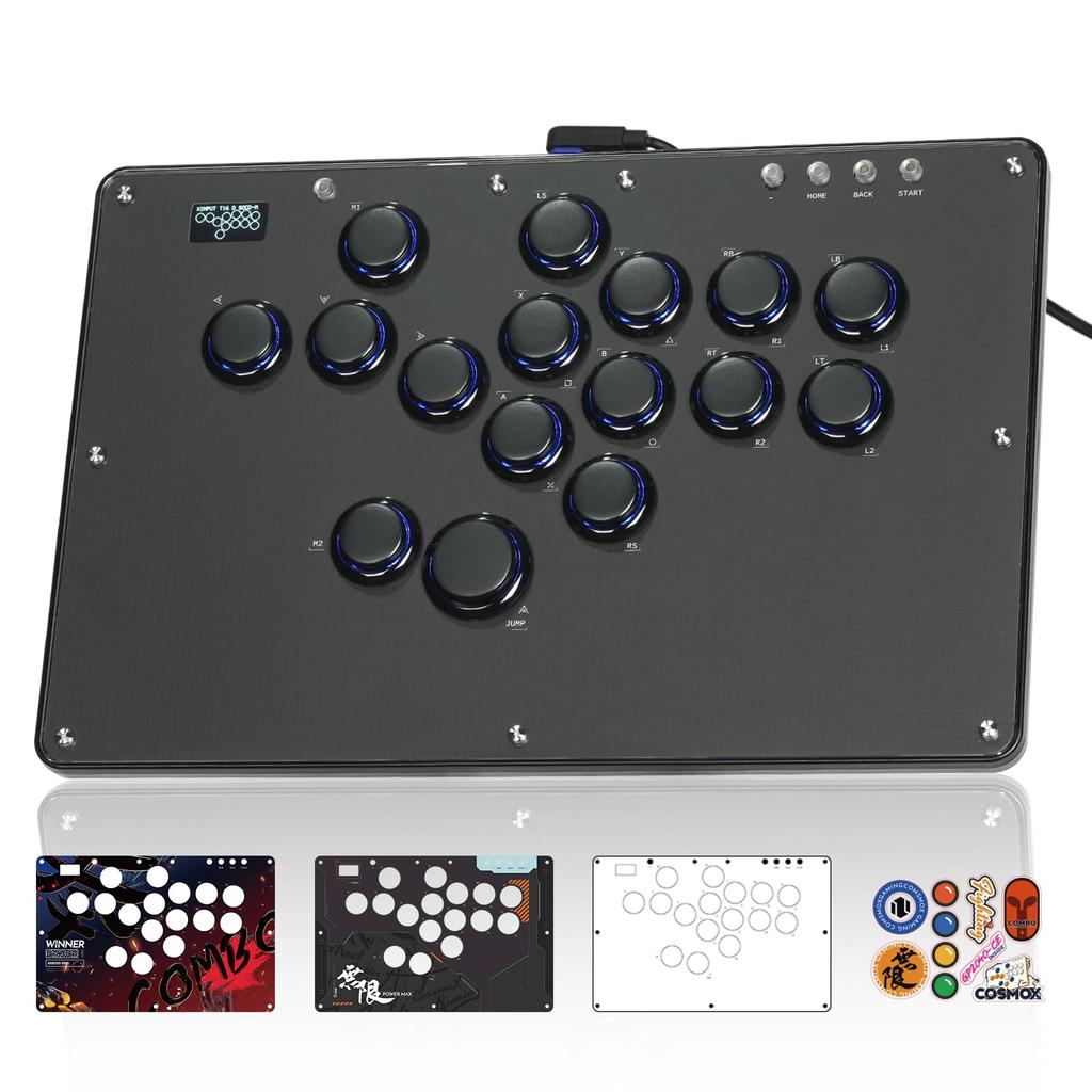Haute42 Akecon Leverless Leverless Controller Fighting Game Controller Leverless U16 Black Design Wide Top Board Buttons Hard To Remove Additional