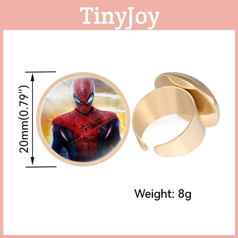 Time Spiderman Stone Adjustable Ring Avengers Gold Plated Fashion Jewelry