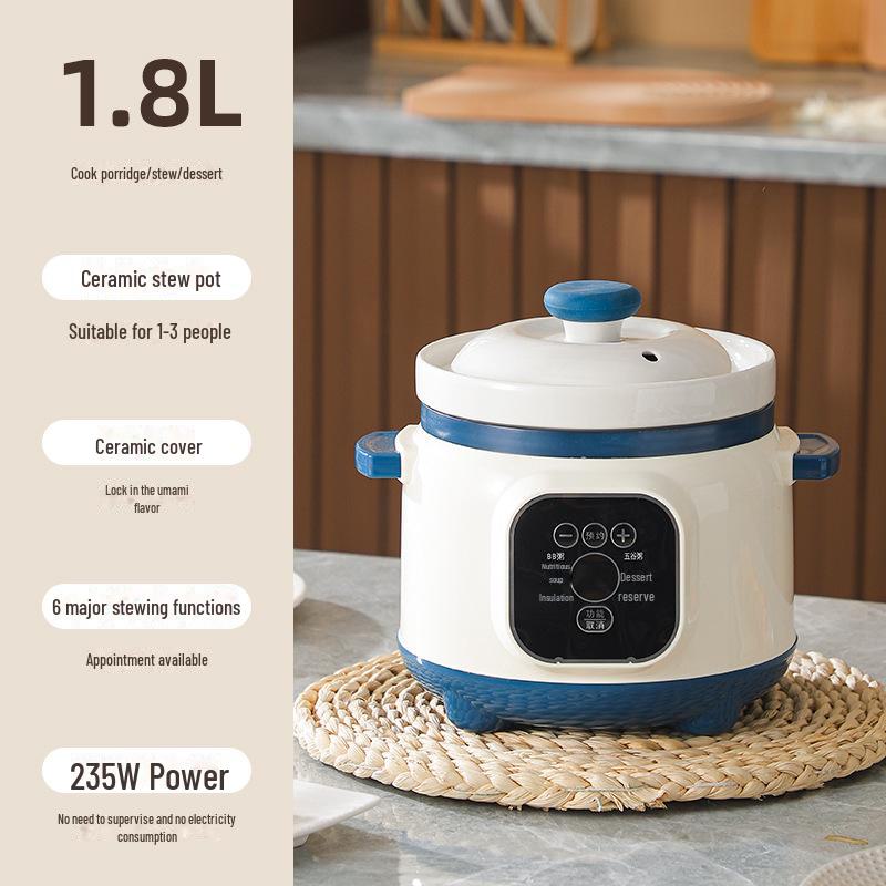 Многофункциональная электрическая кастрюля для каши и супа - керамическая мини с таймером и функцией записи на прием