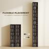 Set Of 2 CD Media Display Shelf Unit Tower Rack With Adjustable Shelves Black