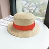 Соломенная шляпа с плоскими полями, женская летняя солнцезащитная соломенная шляпа, маленькая свежая пляжная модная темпераментная шляпа-цилиндр