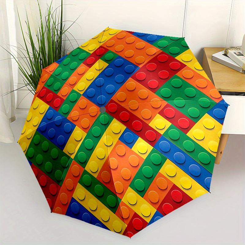 1pc Building blocks Themed High-quality Umbrella,Automatic Opening and Closing Umbrella,Multi-functional Umbrella G0811214