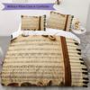 Vintage Sheet Music Pattern Bedding uilt Set uilt Cover Pillowcase Home Decoration Birthday Gift (1 * duvet cover + 2 * pillowcase without core)