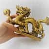Copper Dragon Figurine Holding a Ball Chinese Feng Shui Good Luck Amulet