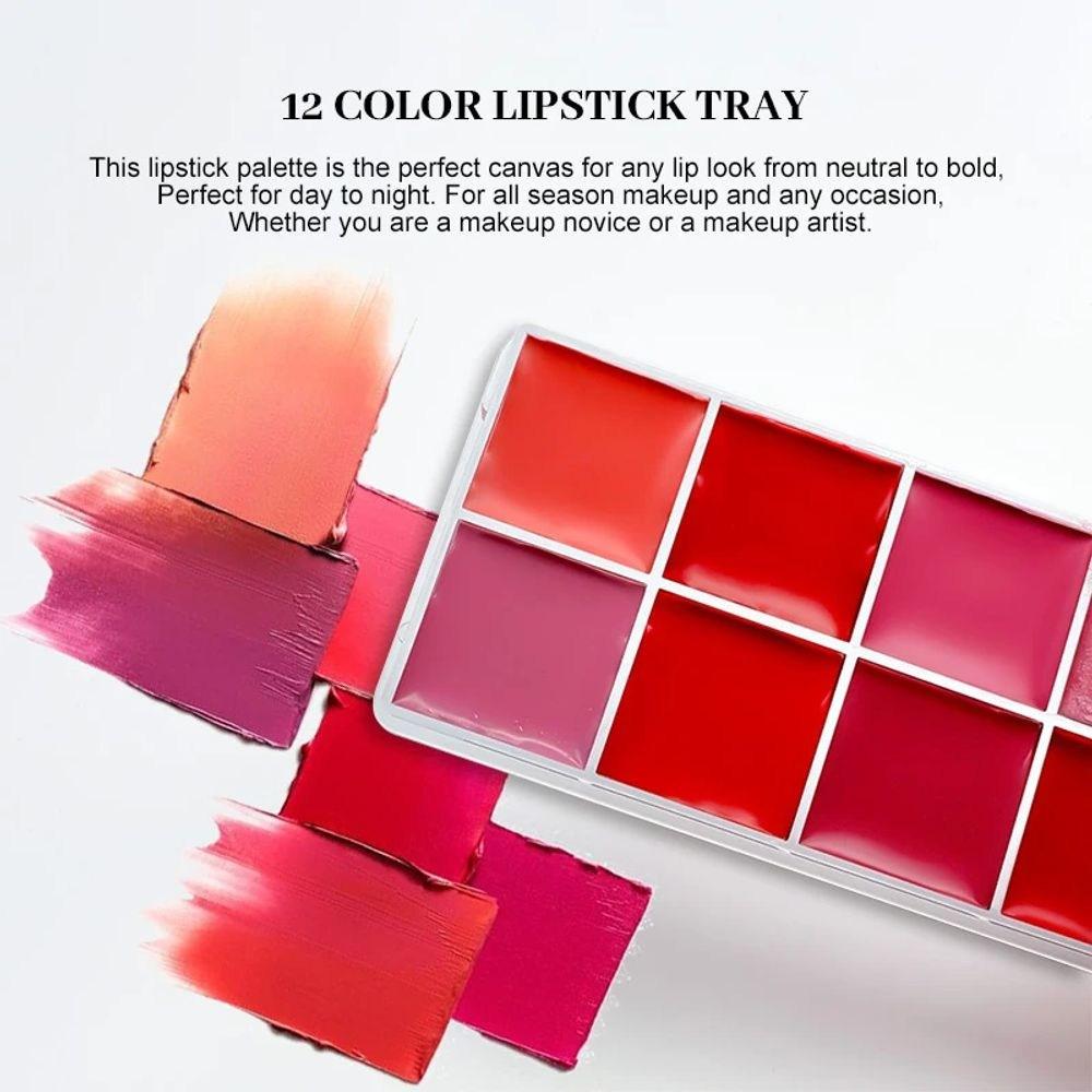 Lip Palette for Women Moisturizing Long Lasting Lip Gloss Palette Girls Cosmetics Makeup Tools Lipstick Women 12 Colors, 12Color Lipstick, 1 Piece