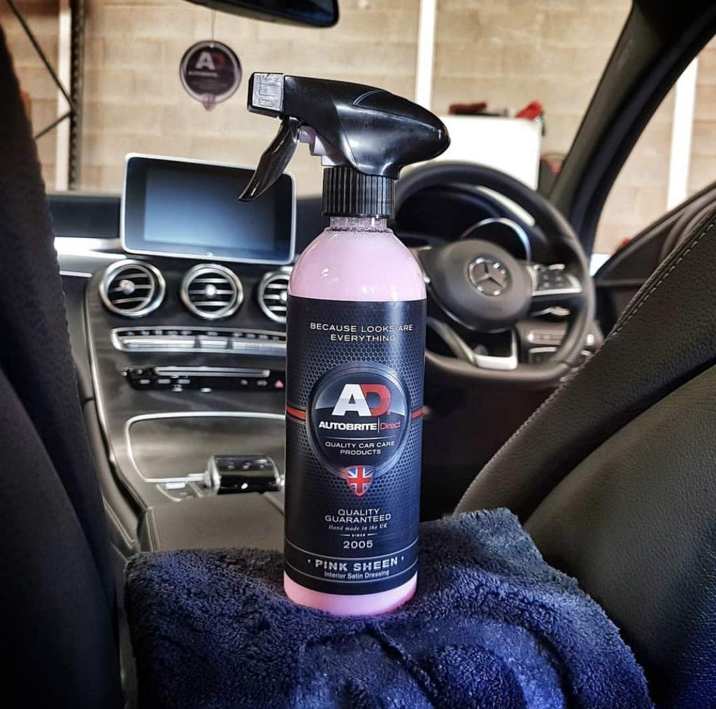 Autobrite Direct Полироль для интерьера автомобиля с пылезащитой Сделано в Великобритании Очиститель "Pink Sheen",