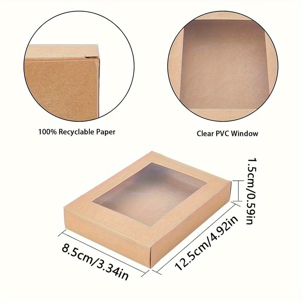 1 комплект/30 шт. Коричневая подарочная коробка, складная бумажная коробка для печенья, коробка для хлеба, коробка для закусок из крафт-бумаги с окном, коробка для выпечки