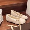 Fashion 2024 Winter Women's Flat Heel Round Toe Ballet Short Plush Single Shoe
