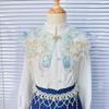 National Style Hanfu Colorful Embroidery Fake Collar Horse Dress Cheongsam Neckline Decorative Collar Flower