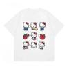 Miniso 2026 Футболка с принтом Hello Kitty, свободная, повседневная, милая, модная, с круглым вырезом, короткий рукав, универсальная, для женщин и девочек