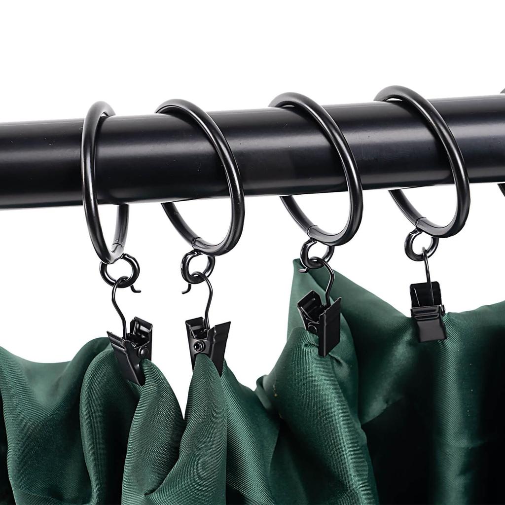 24 Черных Люверсных Кольца для Штор с Люверсами для Штор 32 мм Внутренние Металлические TXZWJZ Карнизы, Диаметр, Драпировка,