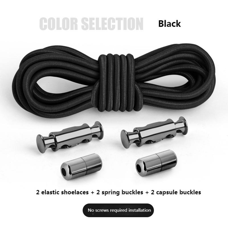 Эластичные шнурки без завязок, круглые шнурки с металлическим замком без завязок, кроссовки, ботинки, шнурки для детей и взрослых, быстрые ленивые шнурки для обуви