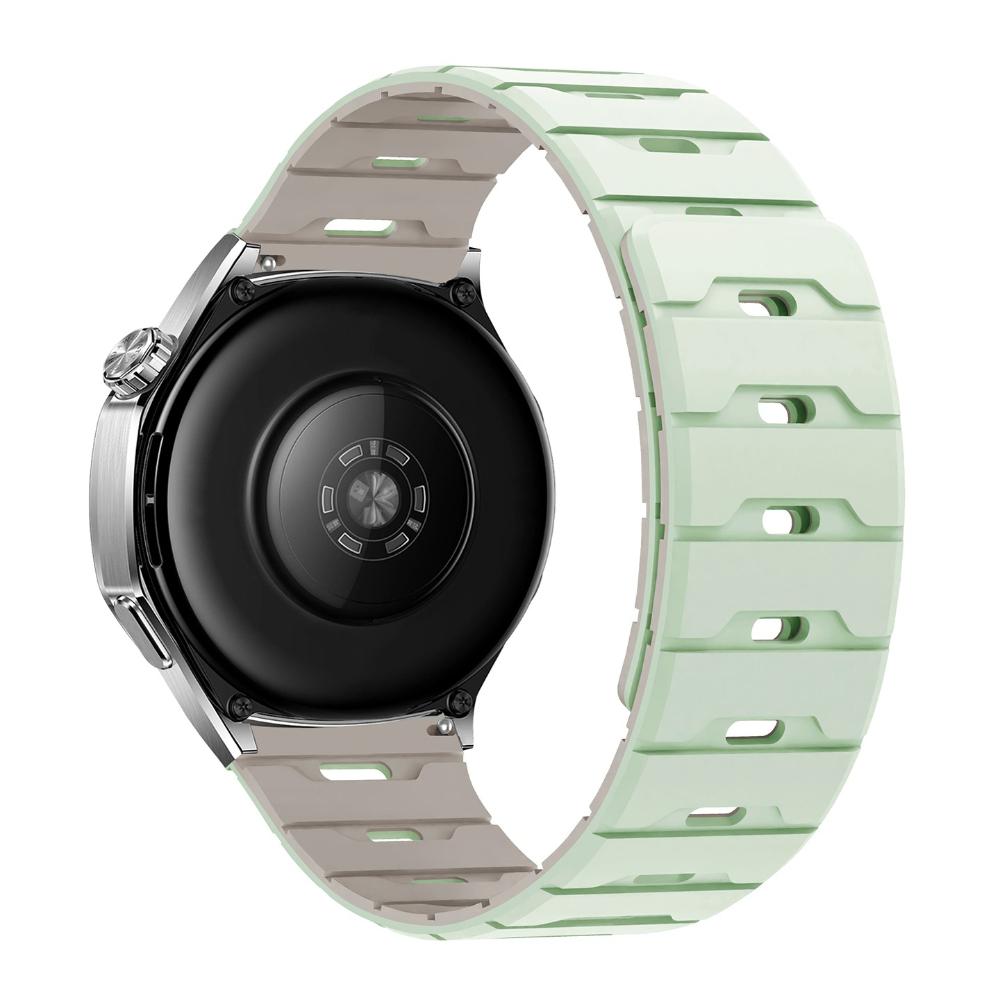 Scale Texture Two‑Tone Magnetic Silicone Watch Band 18/20/22mm Flat End Quick Release Strap for Huawei Samsung Xiaomi Garmin