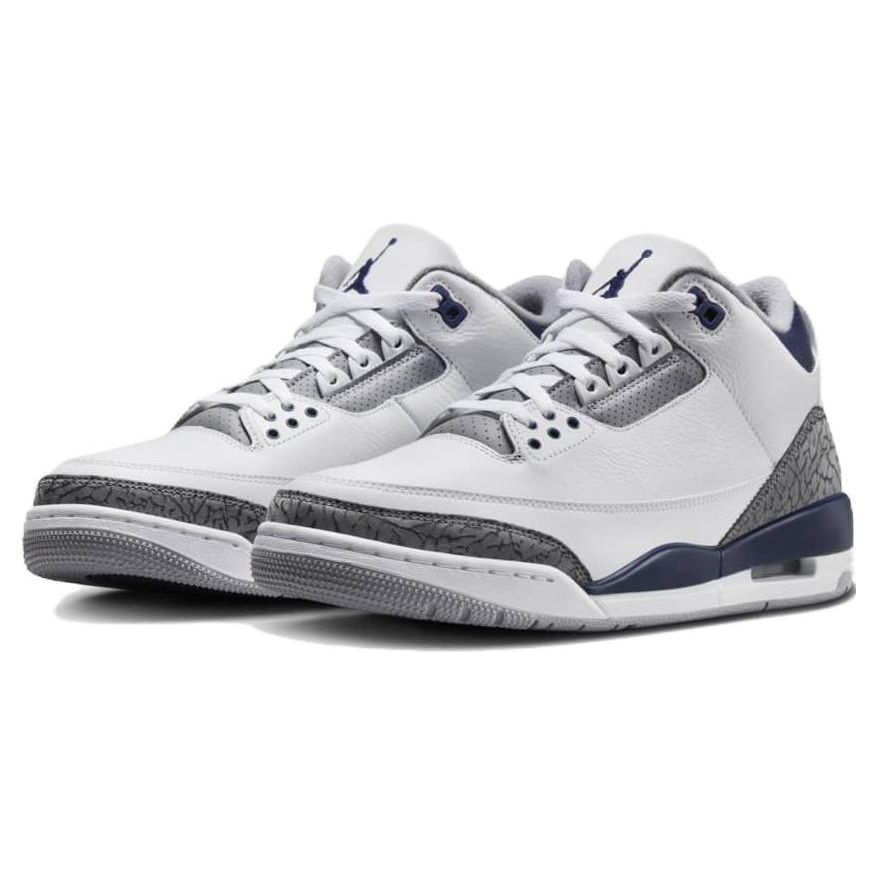 Air Jordan 3 Retro Midnight Navy Мужские кроссовки Белый цементно-серый Черный CT8532-140