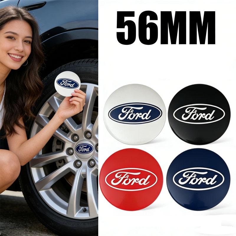 56MM Car Decals Wheel Rims Center Hub Stickers for Ford ST RS Fiesta Edge Explorer Shelby Focus 2 3 Mondeo Kuga Fusion Ecosport