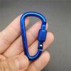 Outdoor Aluminum D Shape Locking Carabiner Keychain Backpack Clip Rope Hook for Camping Hiking Gear Accessories