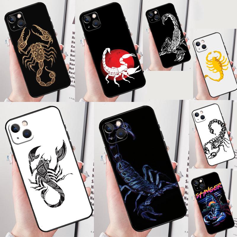 Чехол для телефона Скорпион для iPhone 16 Pro Max 12 13 Mini 11 14 15 Pro Max XR 16 15 Plus 16e Защитный корпус