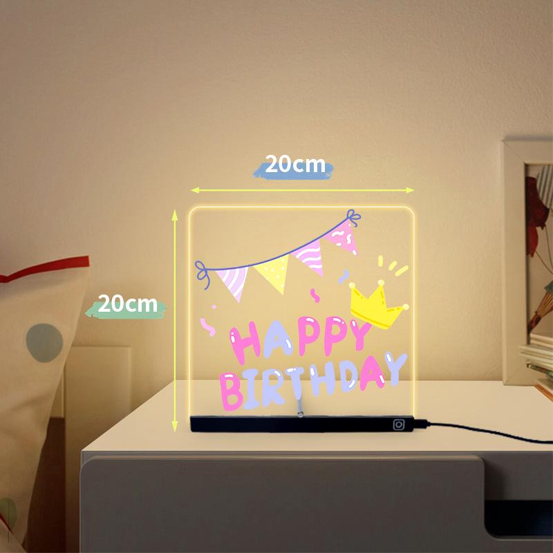 1 шт. Прозрачная акриловая доска для заметок с подсветкой, стираемая светящаяся рекламная доска для рисования от руки, ночник