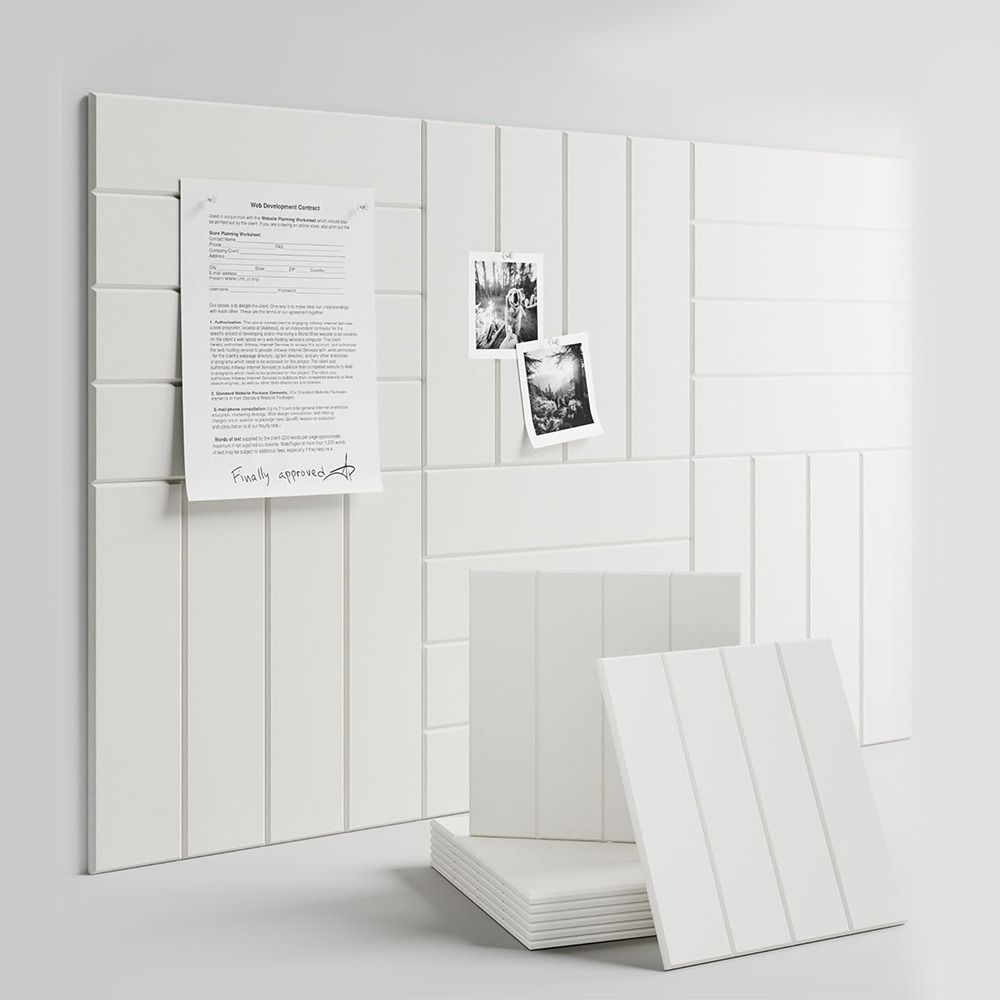 Felt Board Tiles Large Cork Board Alternative with Adhesive Tabs Thick Slat Wall Panels for Office Decor Push Pin Board