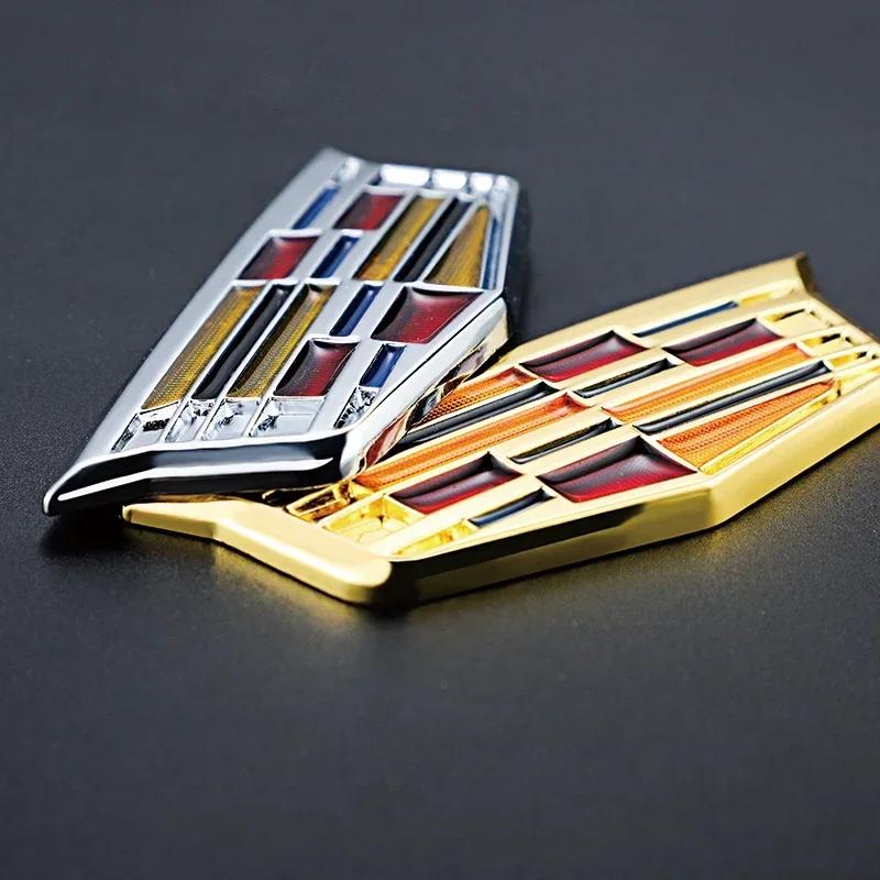 AABHP1 6.3cm 9.2cm Car Trunk Emblem Side Body Sticker for Metal Alloy C-Pillar Lable Window Badge Decoration Cadillac XT5 ATSL XTS SRX
