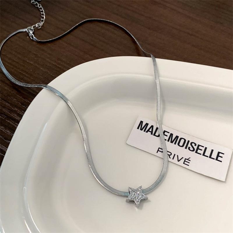 Ожерелье-цепочка со звездой и змеиной костью для женщин и девочек, колье-колье INS, крутые ожерелья, подарок для свадебной вечеринки